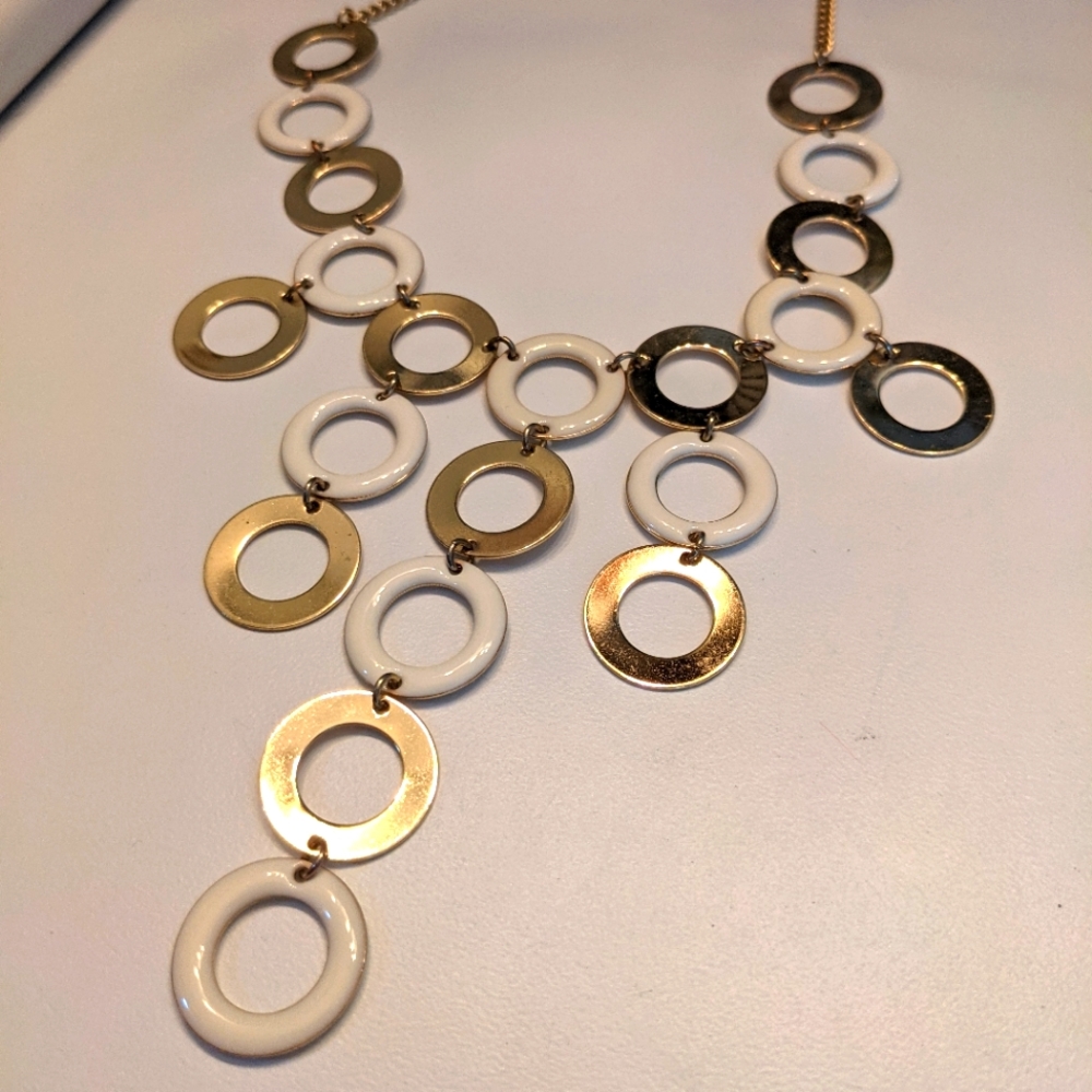 White/Gold Statement Necklace